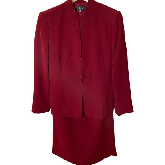 Cranberry Kasper 2 Piece Skirt Suit, 10P - Picture 1 of 6